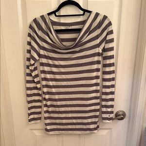 LOFT Gray/White Striped Women's Blouse